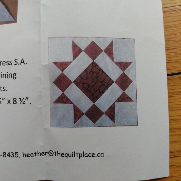 Quilt Block Sewing Pattern Kit with Fabric "Maple Star" Shop Hop July 2014 - Picture 6 of 6